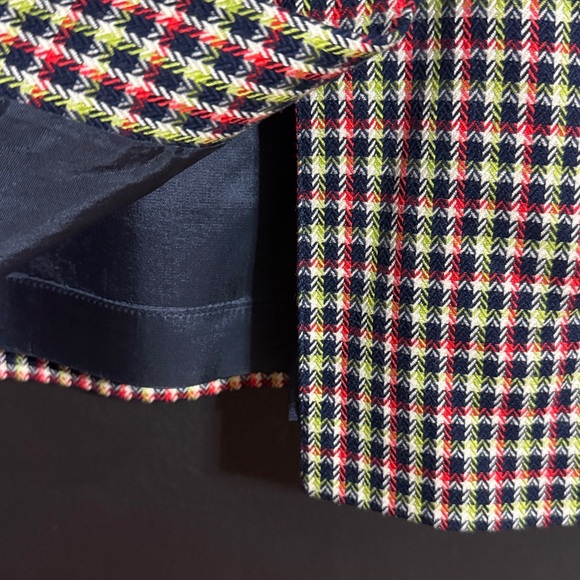 Evan Picone Vintage Wool Blend Multicolor Plaid Pencil Skirt Pockets Size: 8 - Picture 4 of 8